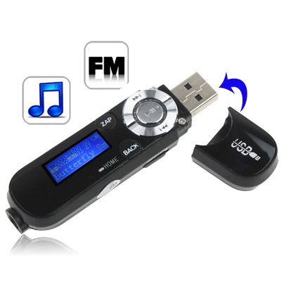 8GB MP3 Player with LCD Screen, Support FM Radio (Black) - Click Image to Close